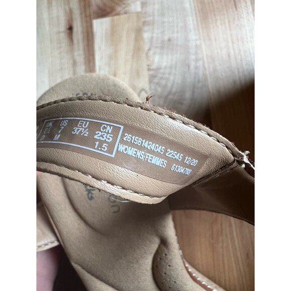 Clarks Giselle Coast Platform Sandals Comfort Cork Leather Braid Brown 7 M - NEW - Picture 8 of 10